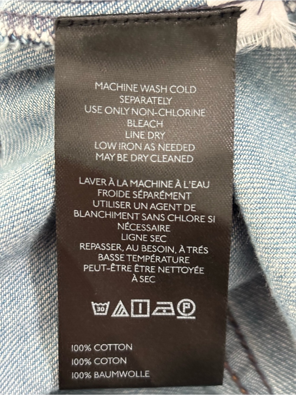 Anthropologie Puff-Sleeve Denim Buttondown Shirt NWT Cotton Indigo Wash Fitted M - Picture 10 of 10